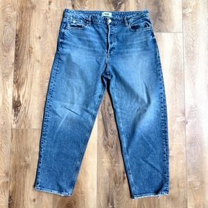 PAIGE Wide Leg Jeans Womens 33 Blue Alexis Button Fly Barrel Leg Lovejoy Denim